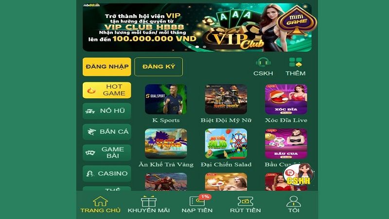 Nhiều trải nghiệm hấp dẫn khi đăng ký HB88