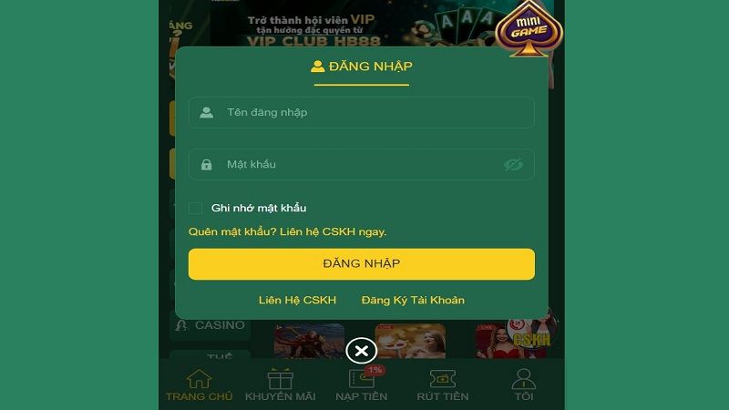 Hướng dẫn các bước đăng nhập HB88 thành công